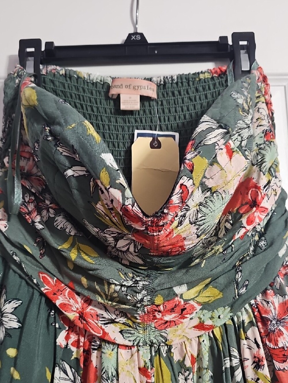 Green Floral Strapless Jumpsuit